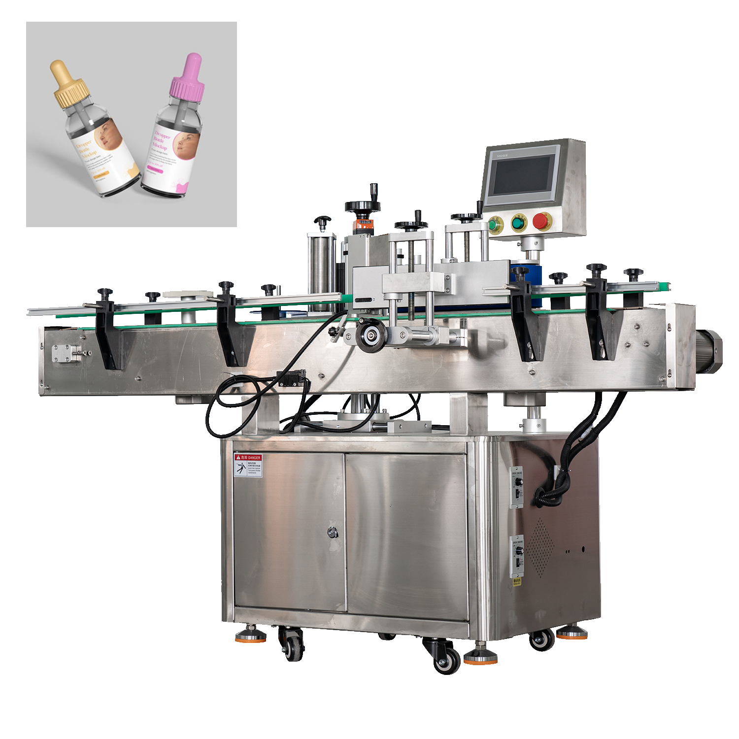 Mesin Pengisian dan Pelabelan Stiker Botol Bulat Automatik Kelajuan Tinggi untuk Plastik dan Kaca, 30–80 keping/min