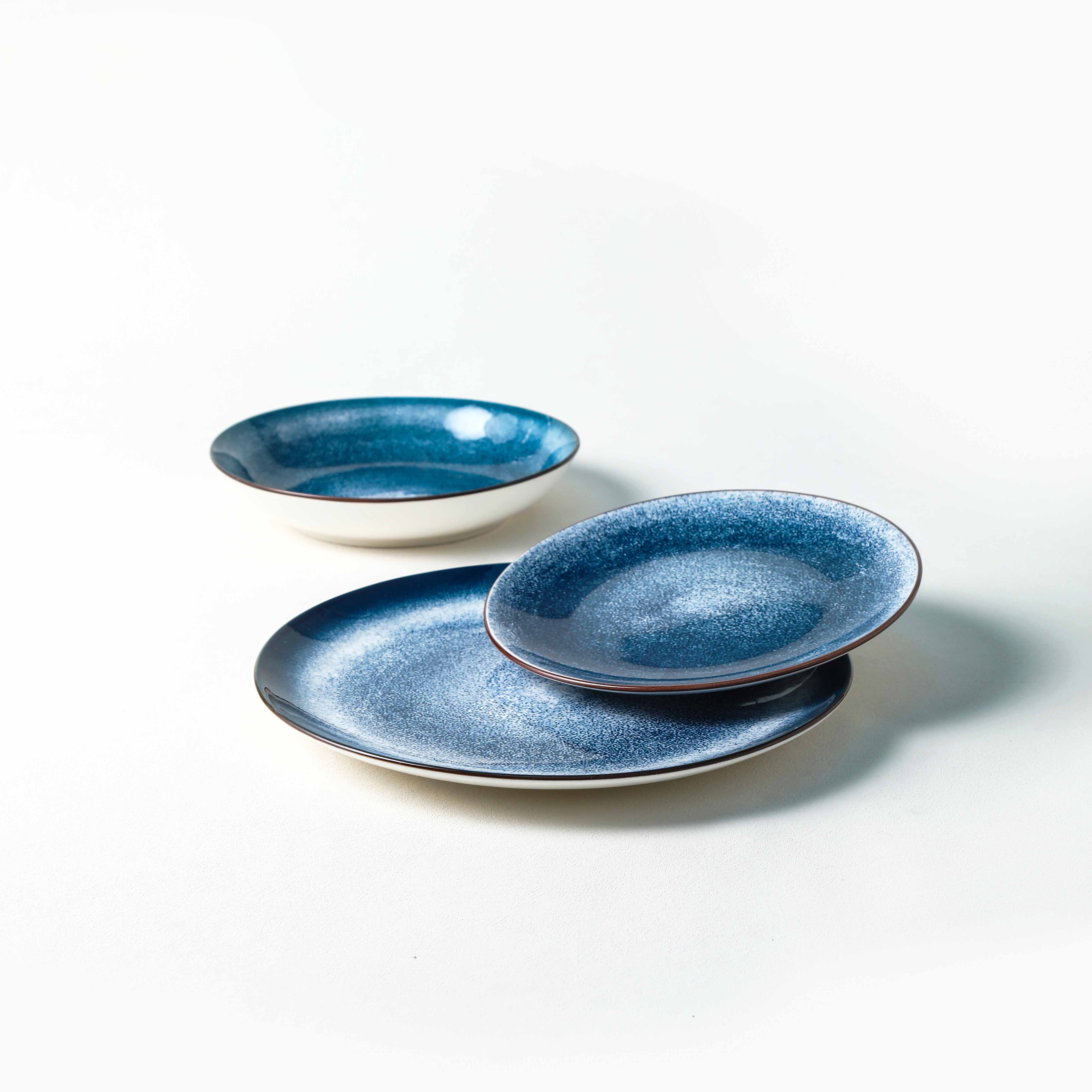 Dinner bone china ceramic plate set of 3