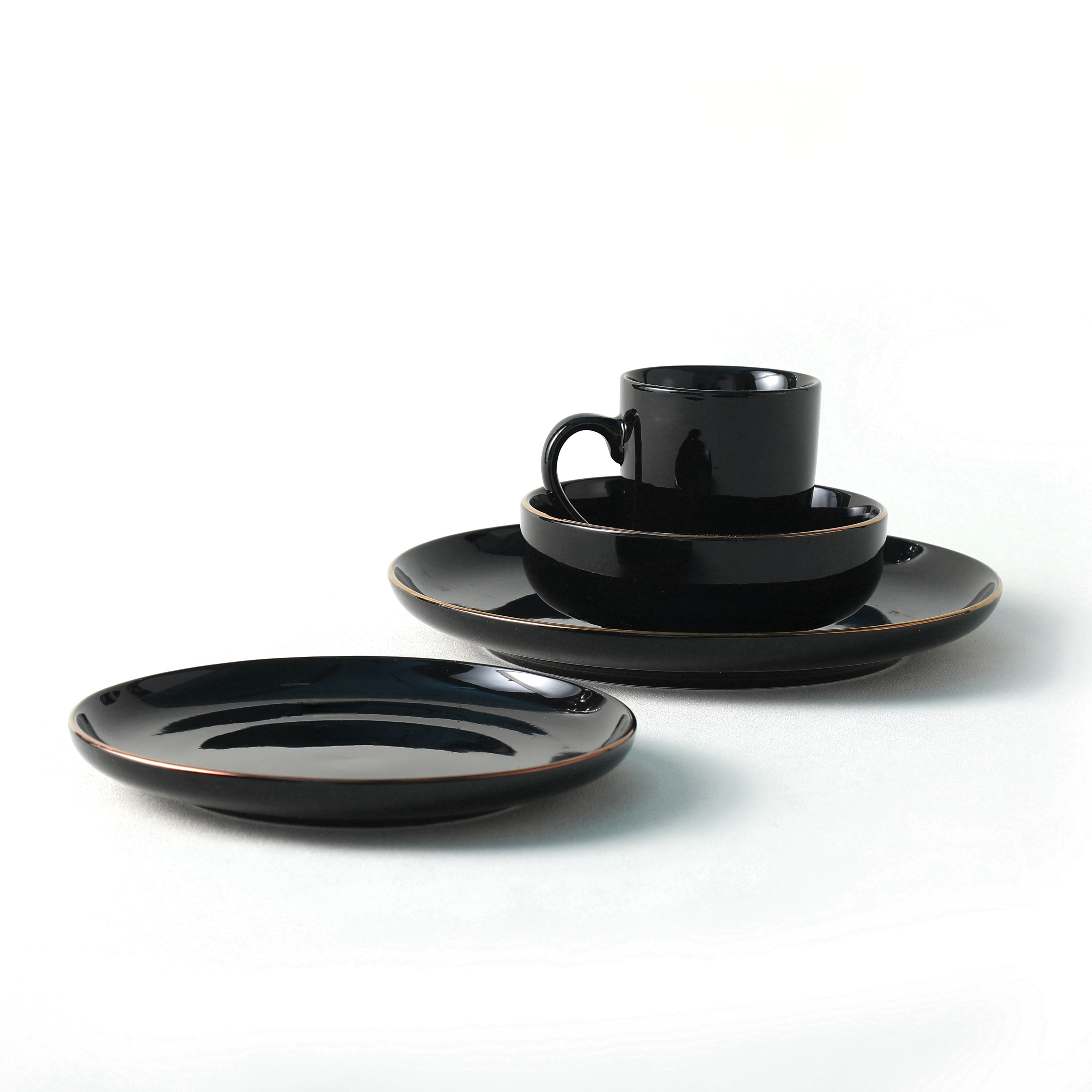 Luxury Hand Glazed Ceramic Dinnerware Set 4 Piece Collection
