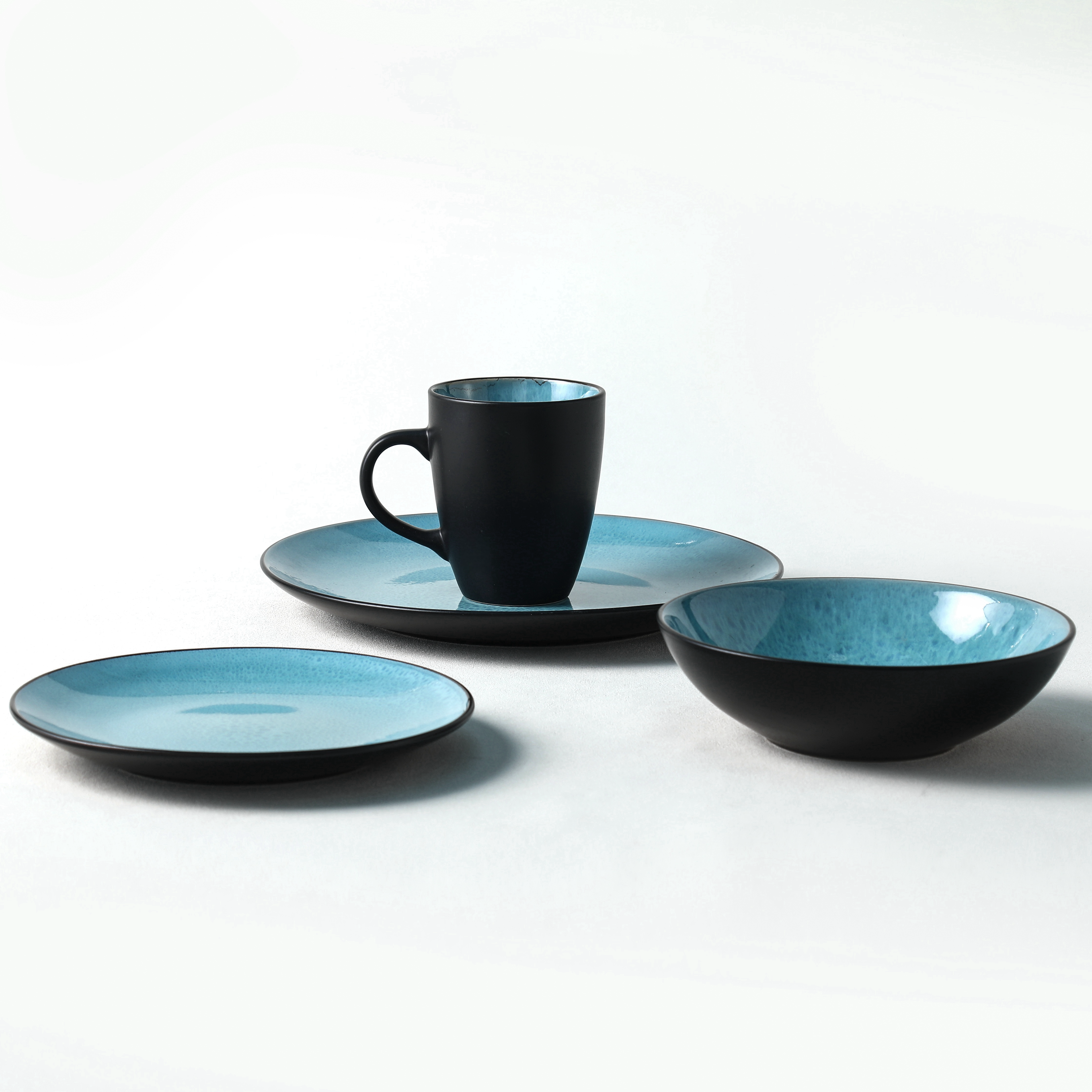 4 piece Color glaze process dinnerware ceramic sets