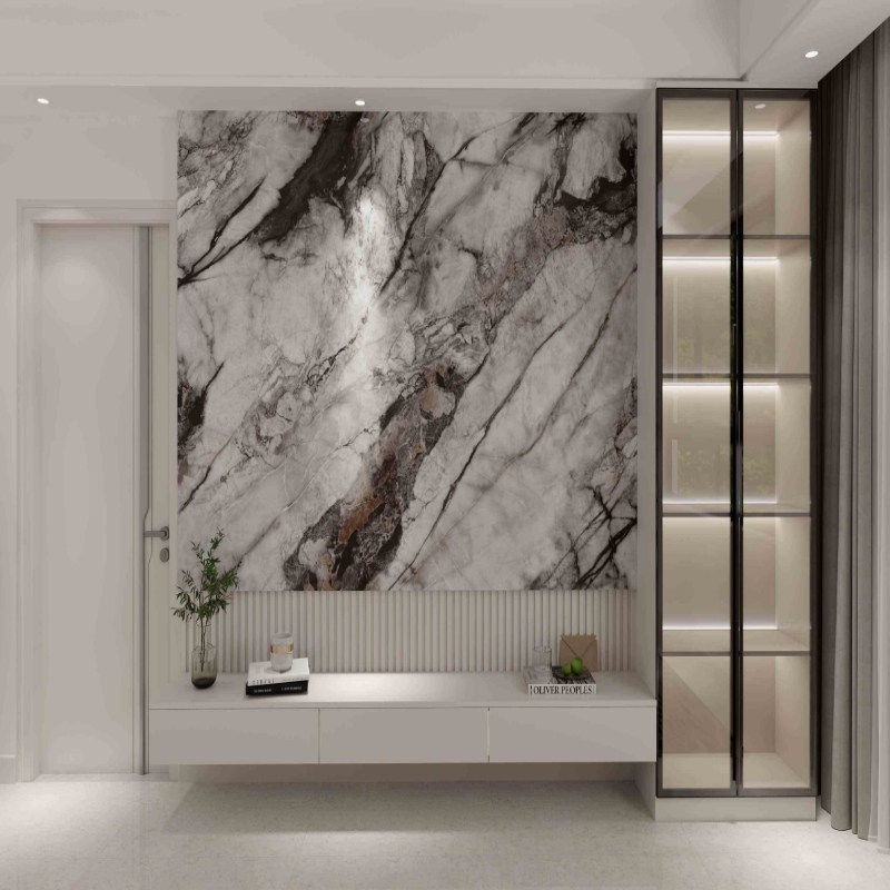 Bathroom Modern Design Printing UV Plastic Marble Customize High Quality Interior Decoration PVC Panel factory