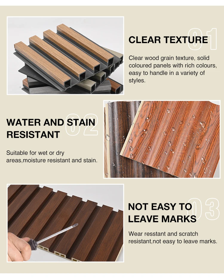 Wpc Wall Panel for Indoor Decor Best Selling Wpc Wall Panel Exterior Cladding Wpc Wall Panel Cladding factory