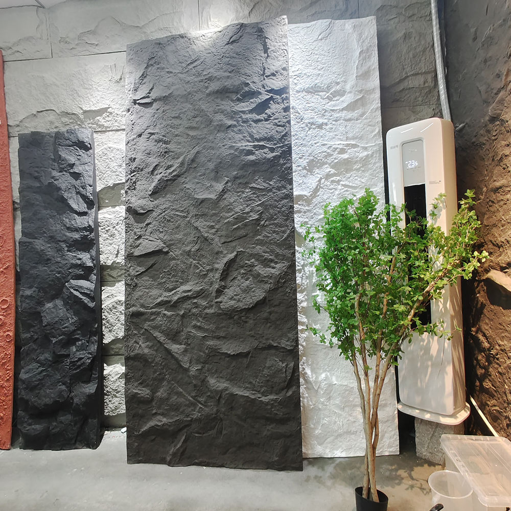 PU Artificial Rock Stone Faux Stone Panels Brick 3D Decoration PU Stone Rock Wall Panel factory