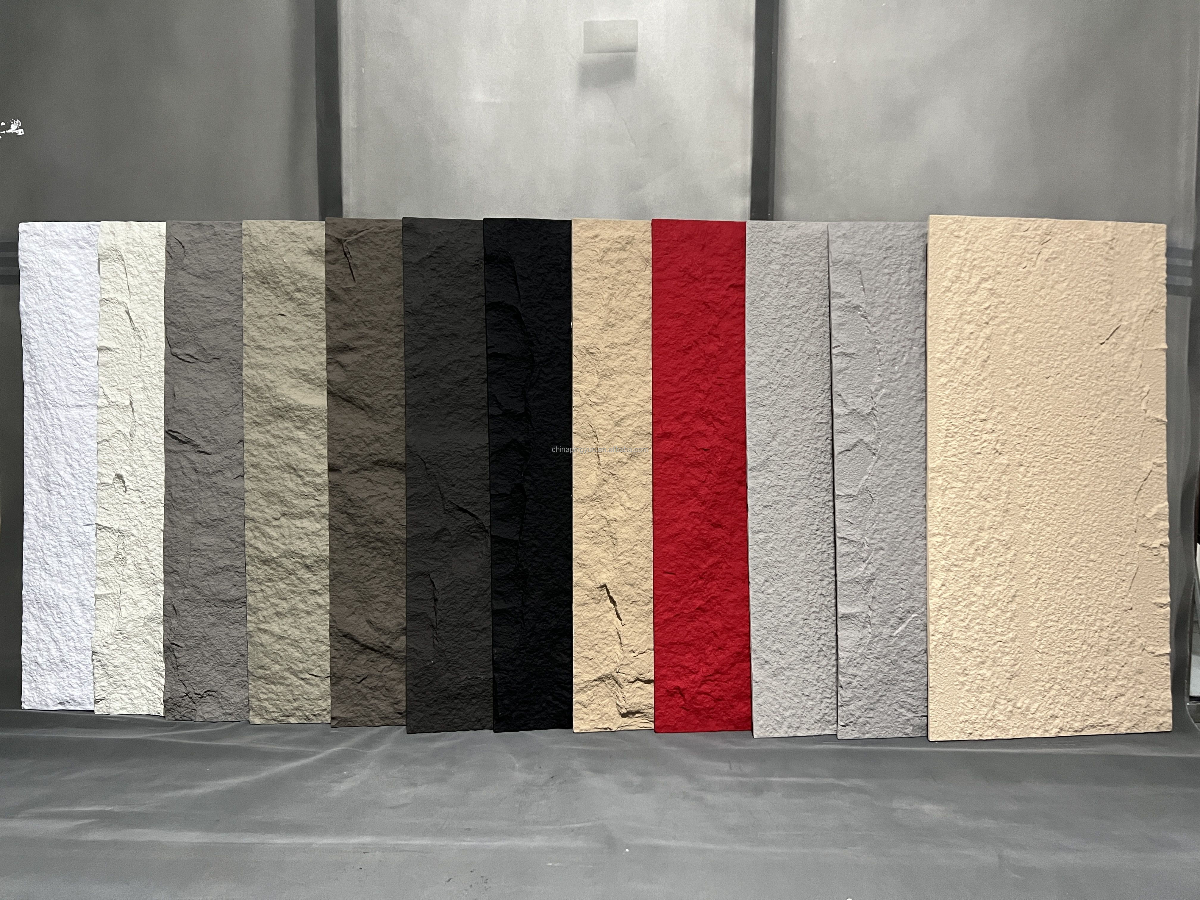 Acustic Wall Panel Price Natural Stone Veneer Panel Exterior PU Stone Polyurethane Artificial Stone manufacture
