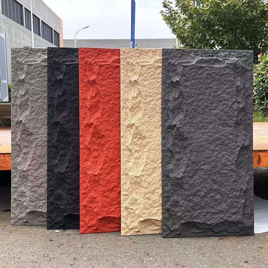 Thin and Light Stone Veener Wall Decoration 3d Wall Panel Slabs Flexible PU Stone supplier