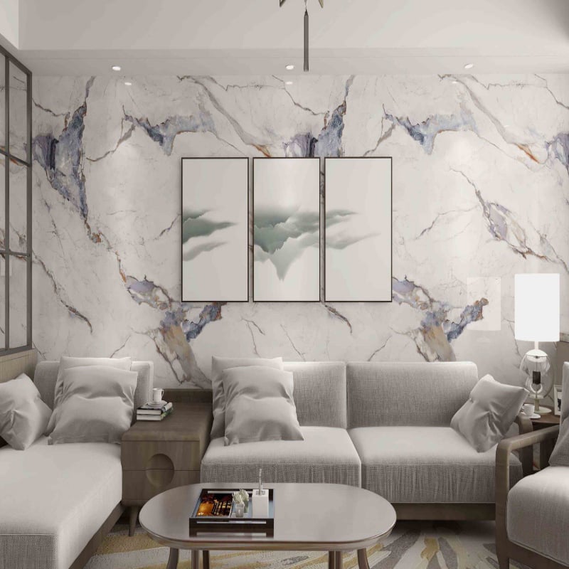 New Wholesale Alternative PVC UV Marble Sheet Polymer Plates for the Wall Decoration supplier
