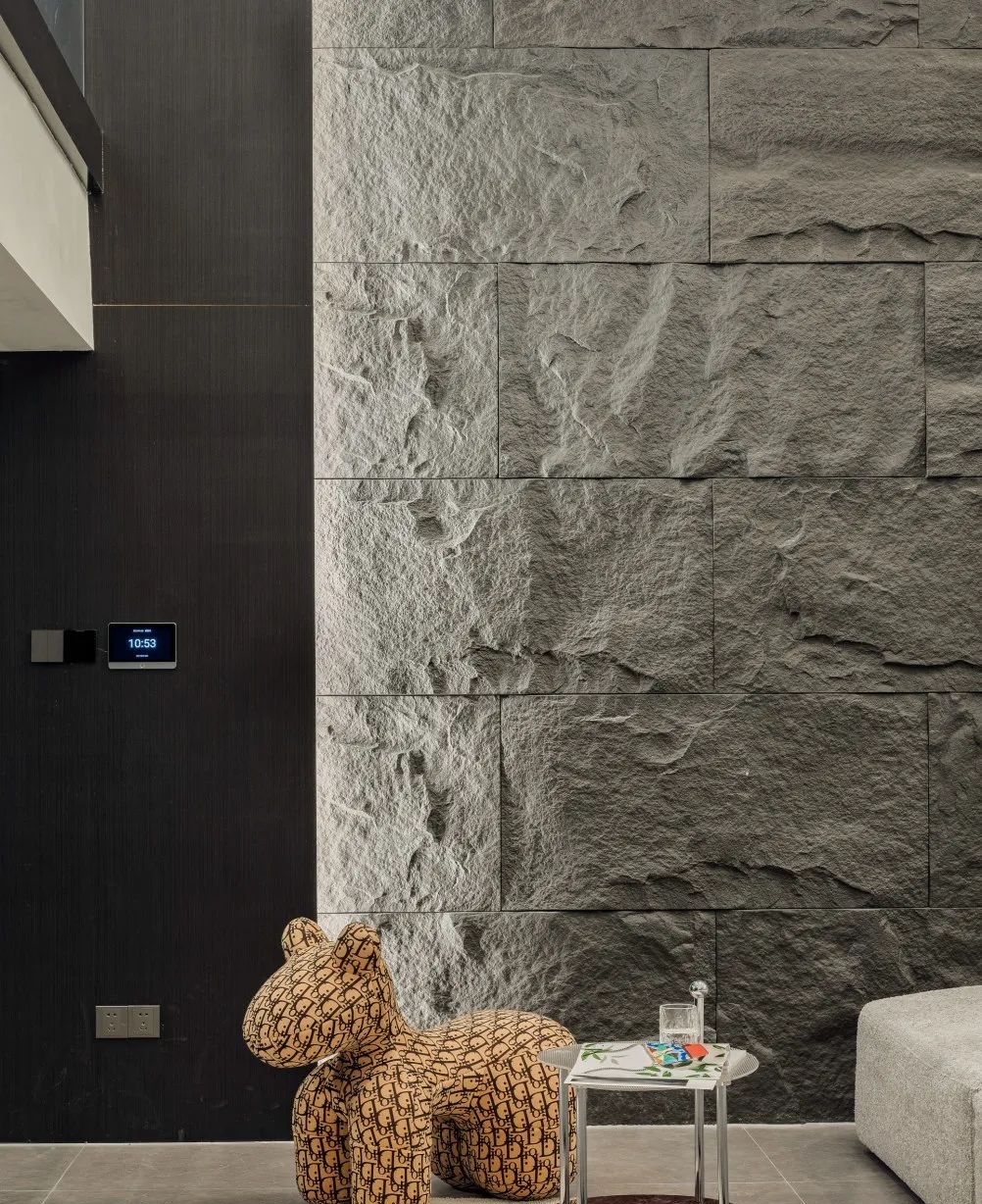 Thin and Light Stone Veener Wall Decoration 3d Wall Panel Slabs Flexible PU Stone details