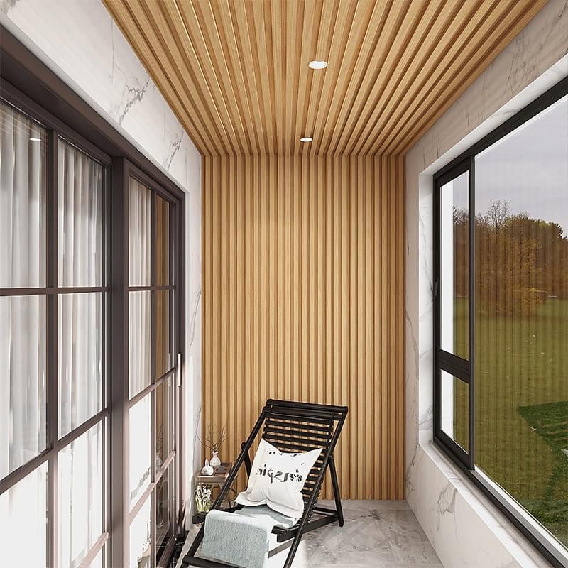 Chinese Wholesale Wooden Grain PVC WPC Fluted Wall Panels for Decoration supplier