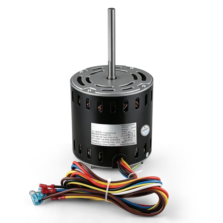 HC43AQ116 Furnace Blower Fan Motor 1/2 HP 115V 1075RPM 4-Speed