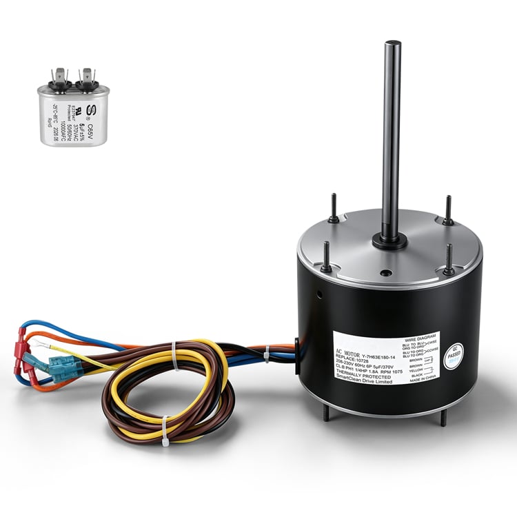 10728 Condenser Fan Motor 1/4 HP 1075 RPM 208-230V 1.8A 48Y Frame