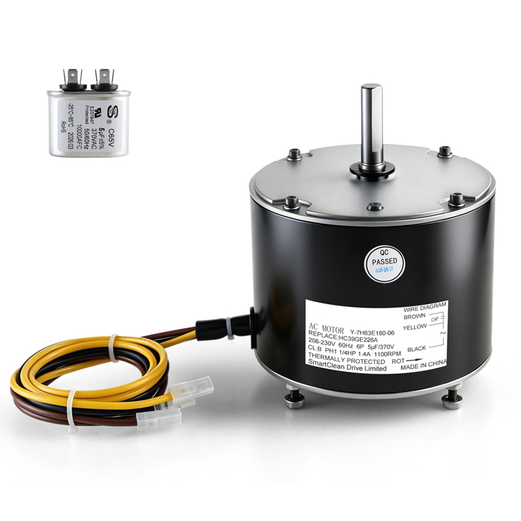 HC39GE226A Condenser Fan Motor 1/4 HP 1100 RPM 208-230V 1.4A AC Fan Motor