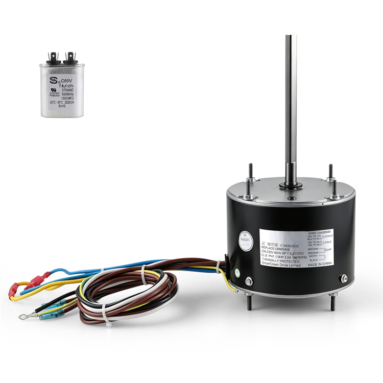 ORM5458 ORM5458B Conderser Fan Motor 1/3 HP 1075 RPM 208-230V 2A 48Y Frame