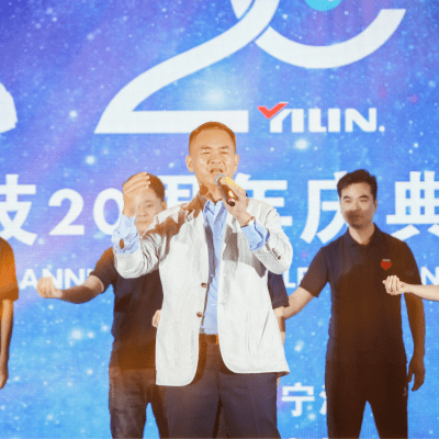 CEO Mr.River Lin performs a Chinese song A Grateful Heart on 20th Company Anniversary Celebration
