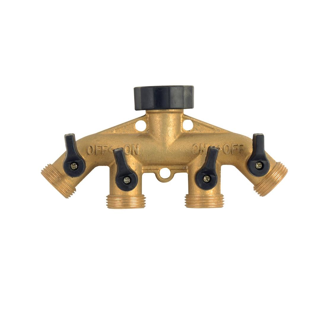 4 Valve Brass Ball Manifold Valve with Shut Offs (YL27214)