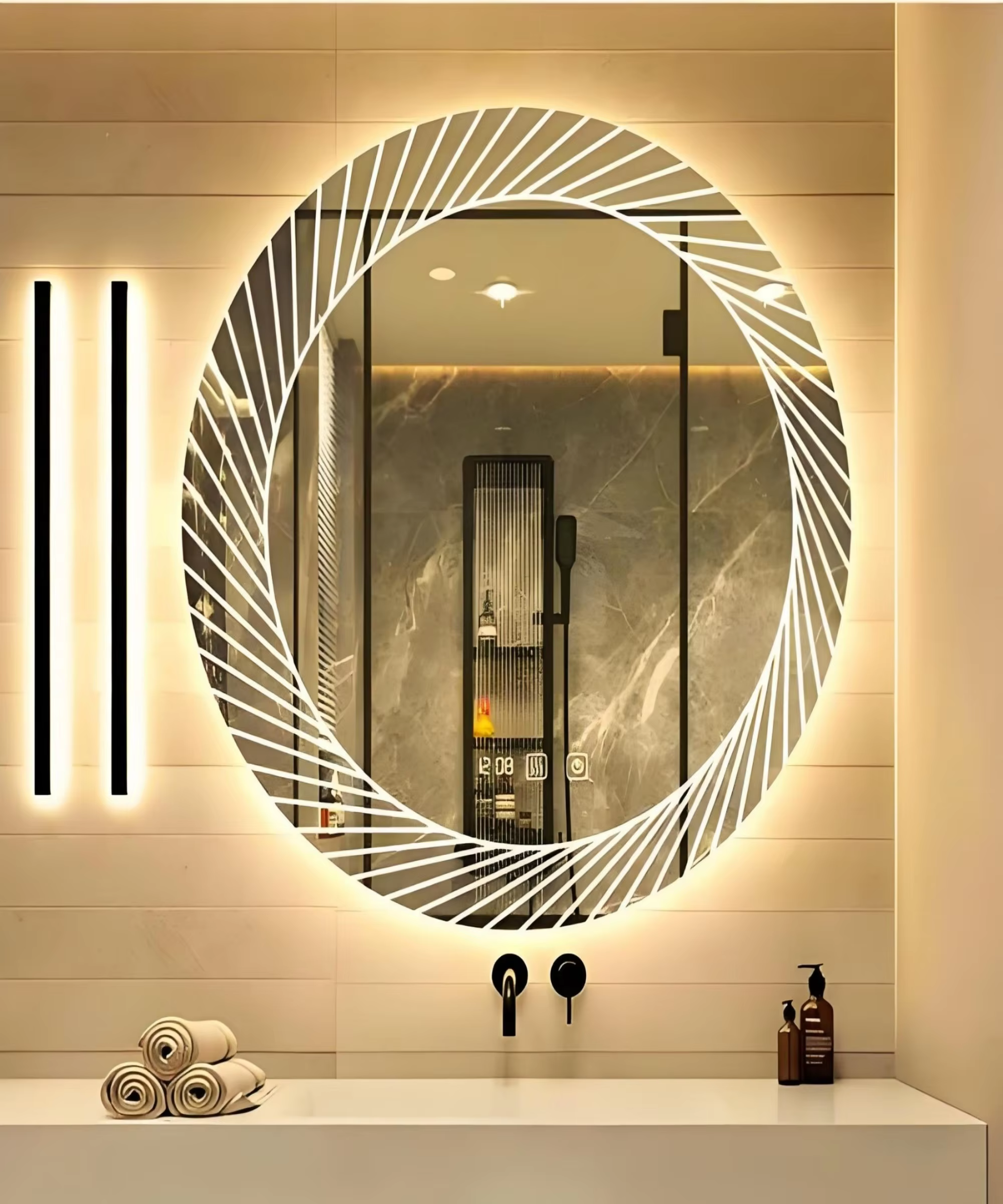 Durability Features Waterproof vanity mirror with Bluetooth durability features