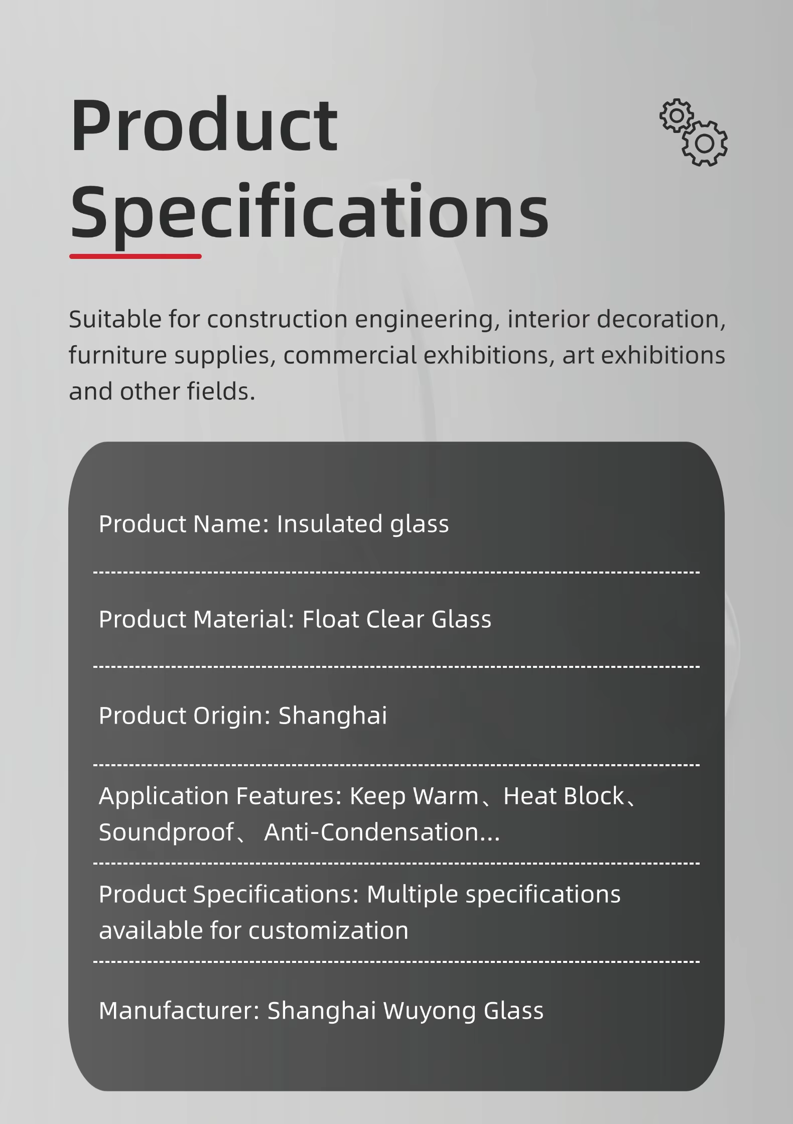 Glass thickness and spacer width options diagram