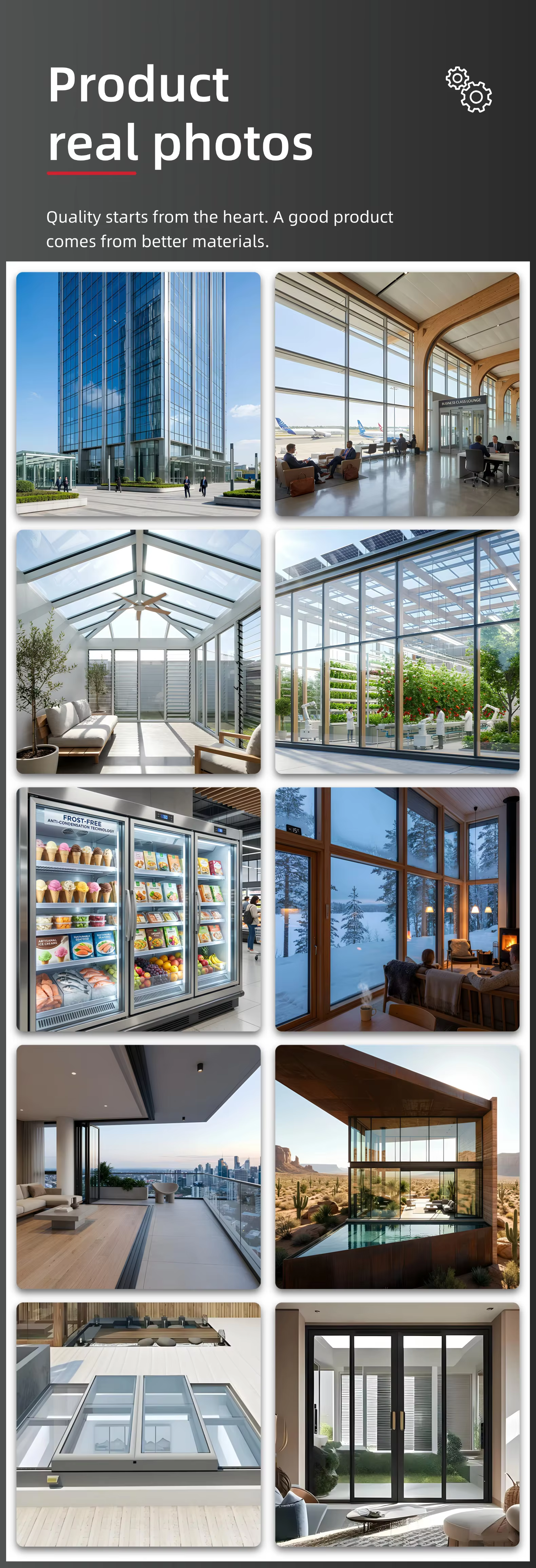 Exterior application of IGU windows Sound insulation architectural glass in modern building facade