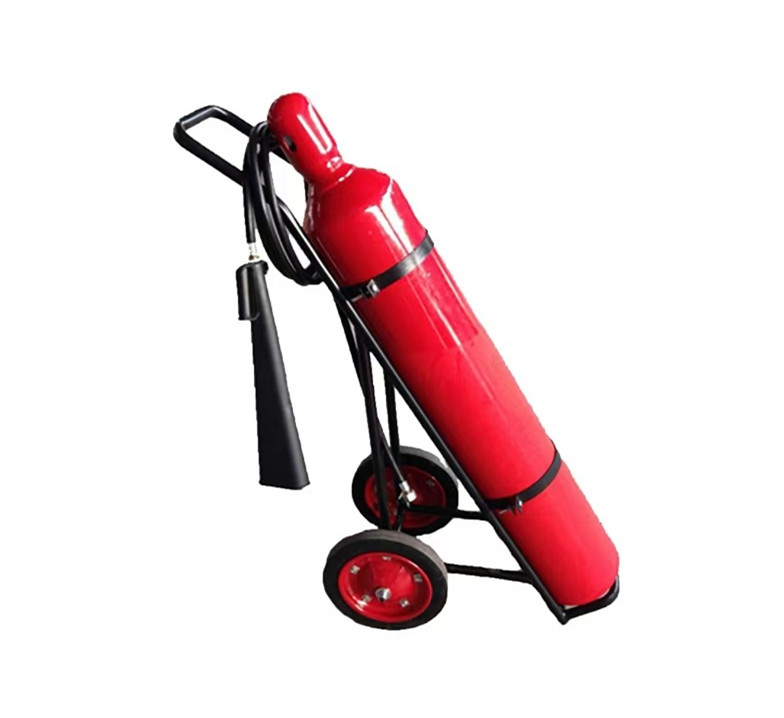 Vente en gros d'usine, extincteur au CO2 YiChang YC01-CO2 15 L, CK45, avec valve tête de 10 kg, chariot rouge, qualité industrielle, classe C