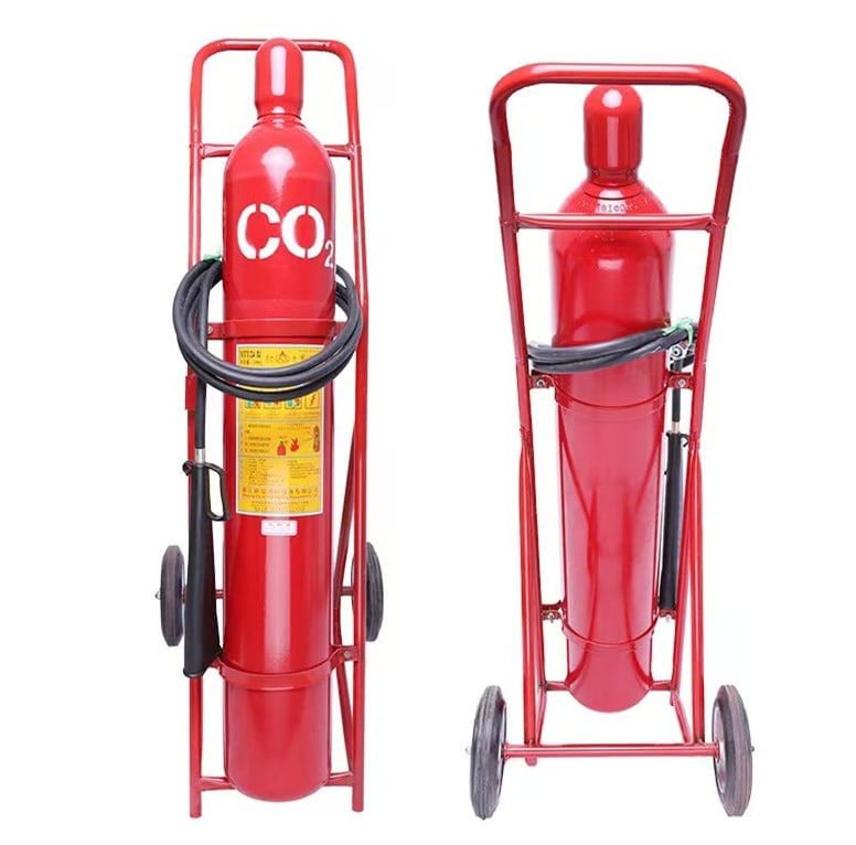 Grand cylindre de capacité 35 kg CK45, rechargeable, gaz CO2, extincteur avec chariot
