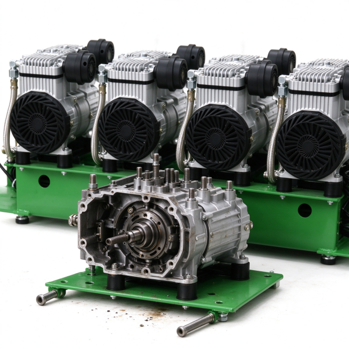 portable wheeled air compressor 120l green horizontal tank dual gauge regulator-3