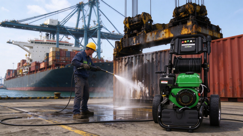 gasoline pressure washer petrol high pressure cleaner with 12 inch wheels and adjustable 173 bar pump for commercial car wash-8