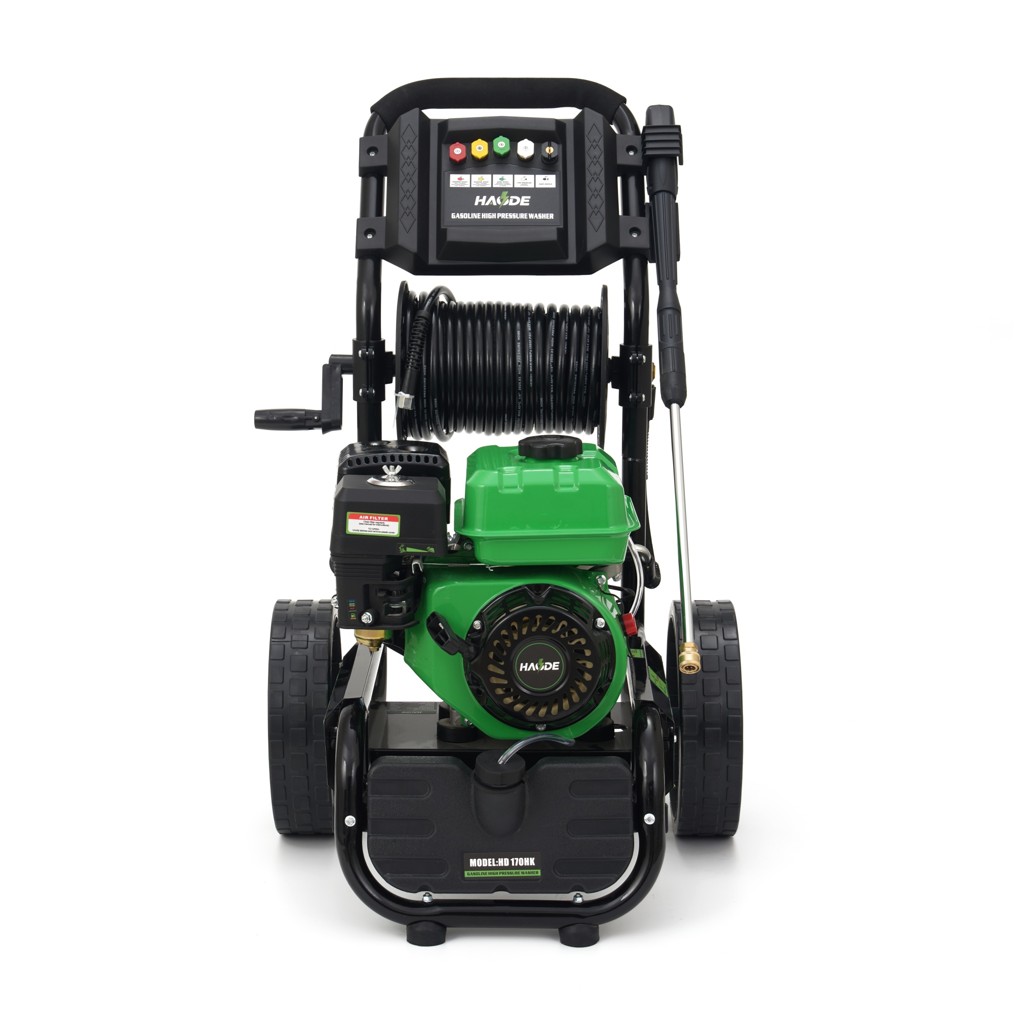 Gasoline Pressure Washer Petrol High Pressure Cleaner with 12-Inch Wheels and Adjustable 173 Bar Pump for Commercial Car Wash