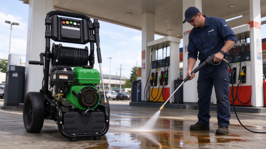 gasoline pressure washer petrol high pressure cleaner with 12 inch wheels and adjustable 173 bar pump for commercial car wash-9