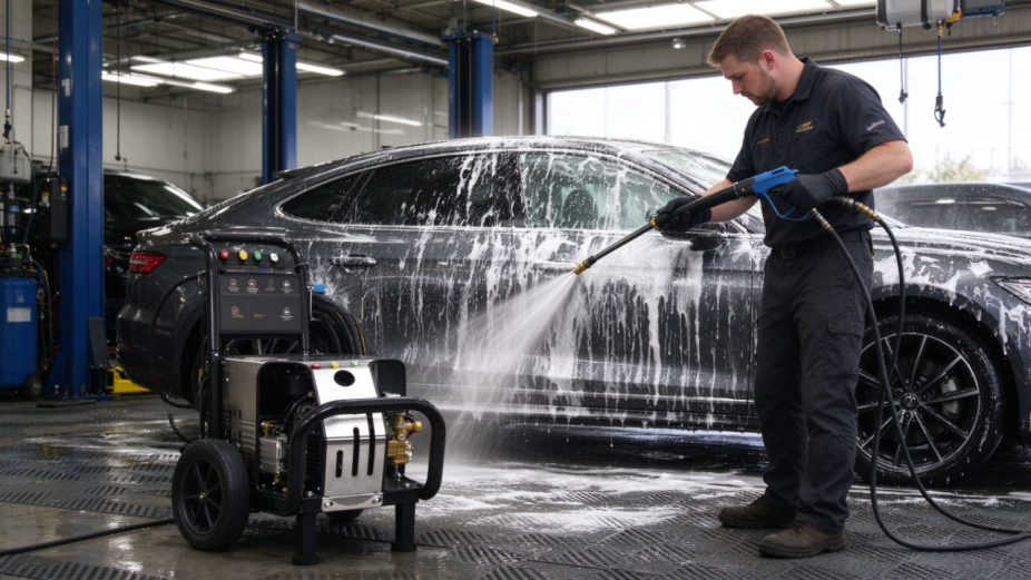 250bar 55kw three phase electric high pressure washer 34gpm for factory workshop cleaning-5