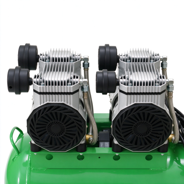 direct driven air compressor 50l dual pressure gauges copper tubing drain valve-0