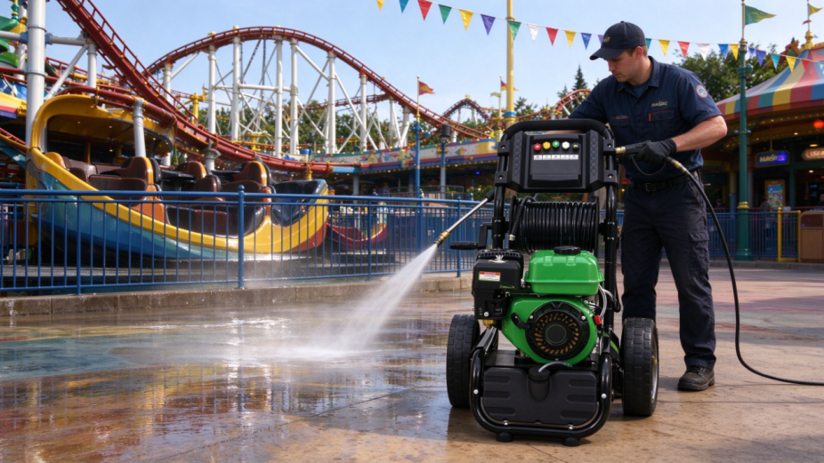 gasoline pressure washer petrol high pressure cleaner with 12 inch wheels and adjustable 173 bar pump for commercial car wash-6