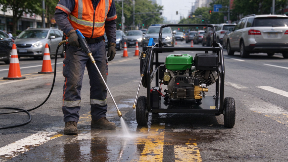 portable gas pressure washer with wheels for commercial car wash-8