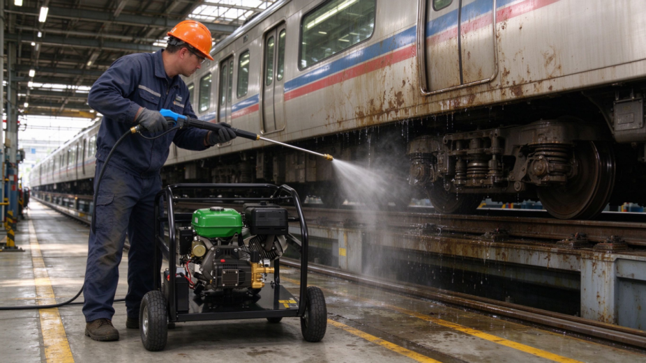 portable gas pressure washer with wheels for commercial car wash-5