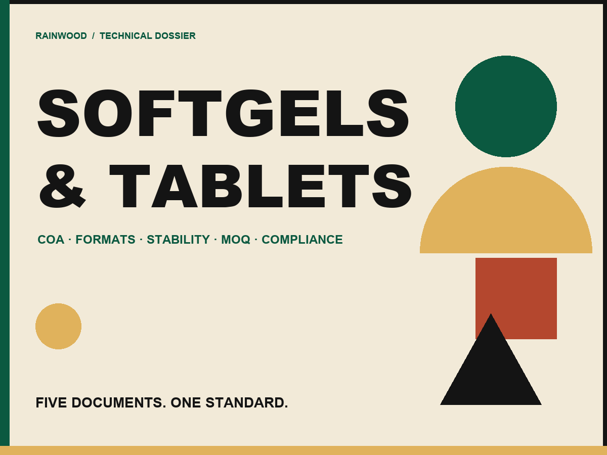 Heavy metals, solvents and the compliance file for softgels and tablets