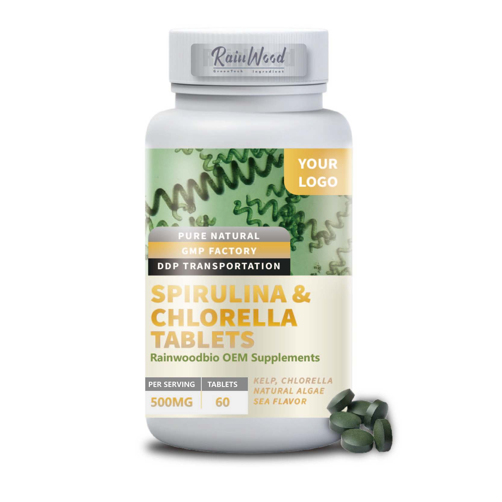 Spirulina and Chlorella tablets