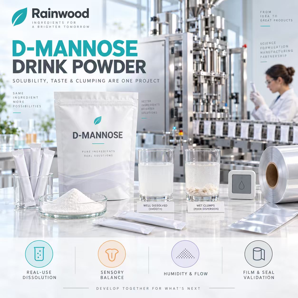 D-Mannose in Drink Powders: Solubility, Taste, and Clumping Are One Project