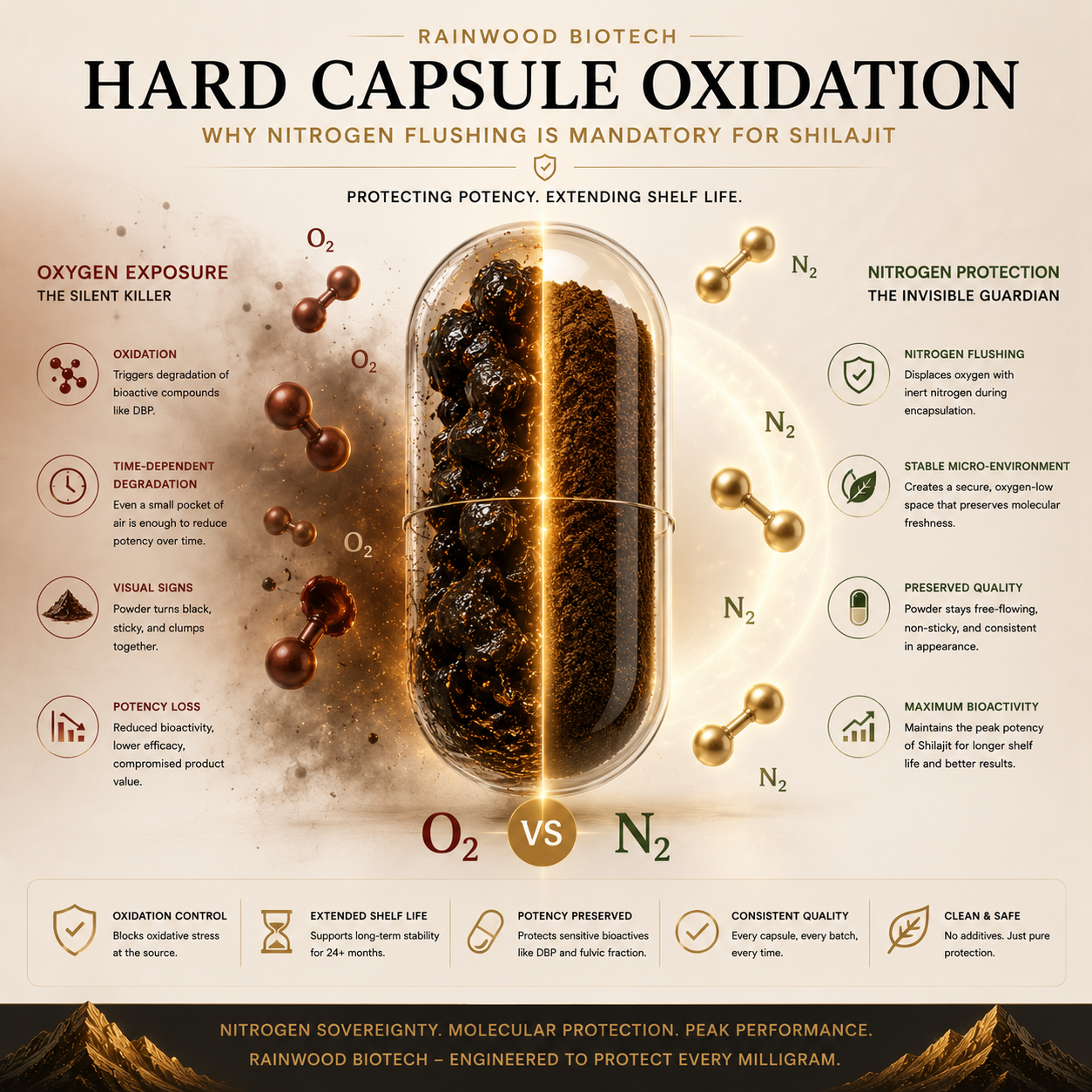 Hard Capsule Oxidation: Why Nitrogen Flushing is Mandatory for Shilajit