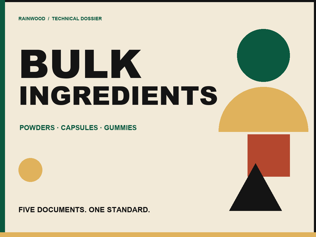Heavy metals, solvents and the compliance file for bulk ingredients