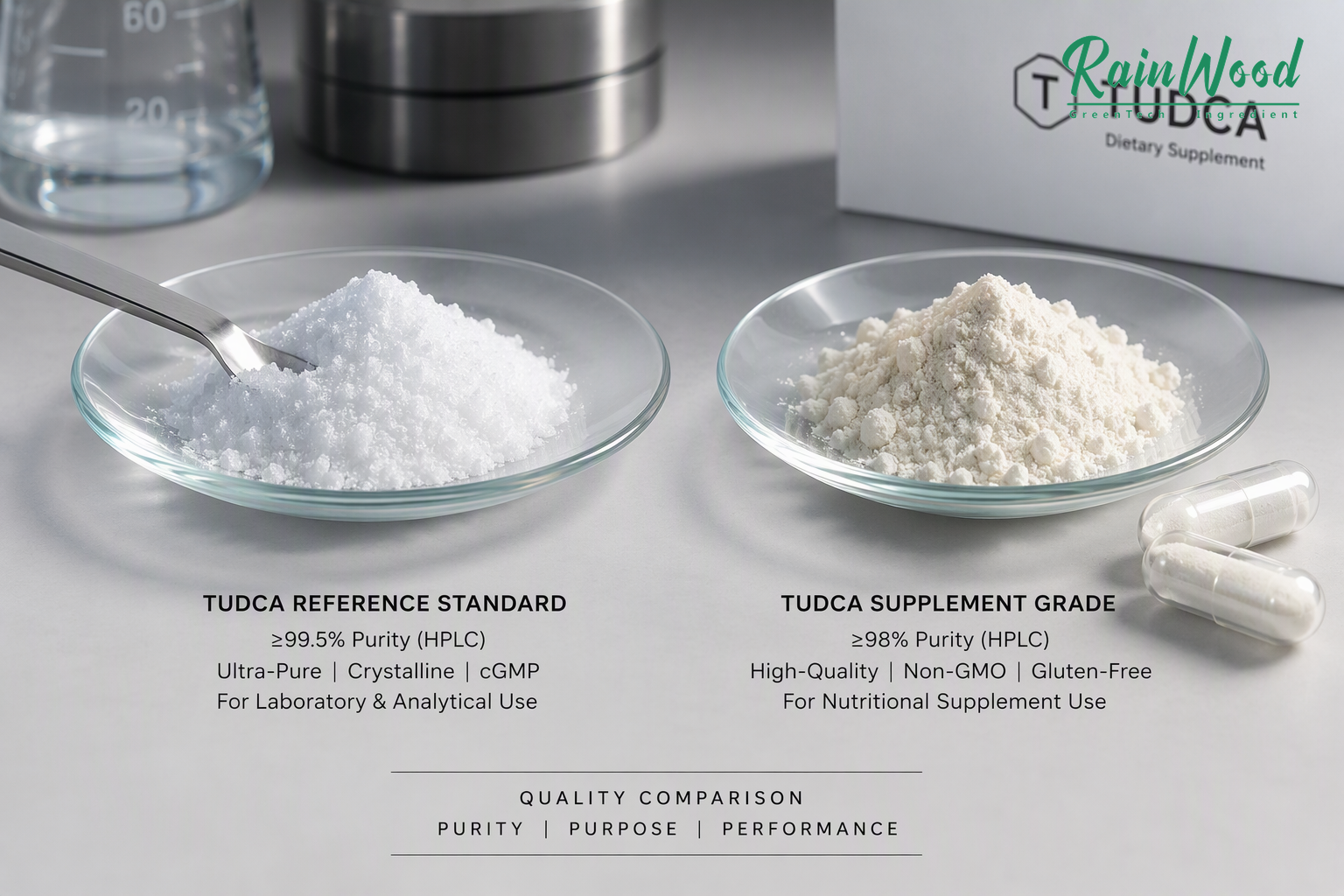 Pharma Grade or Supplement Grade TUDCA? Do Not Compare the Labels Alone