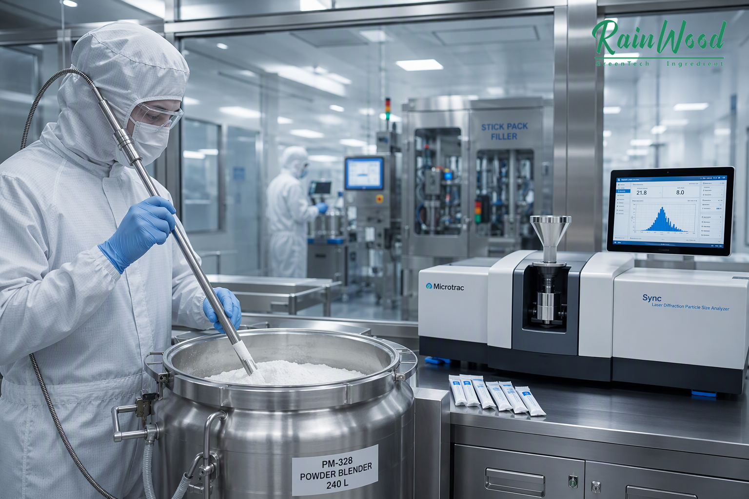 Pharmaceutical Cleanroom Powder Blending and Particle Size Analysis Lab