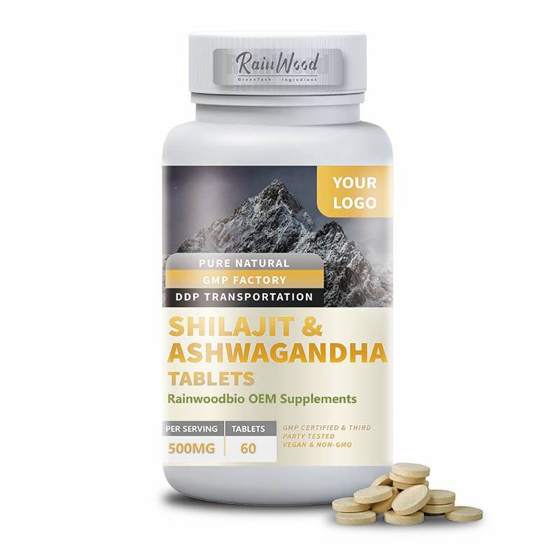 Shilajit and Ashwagandha tablets