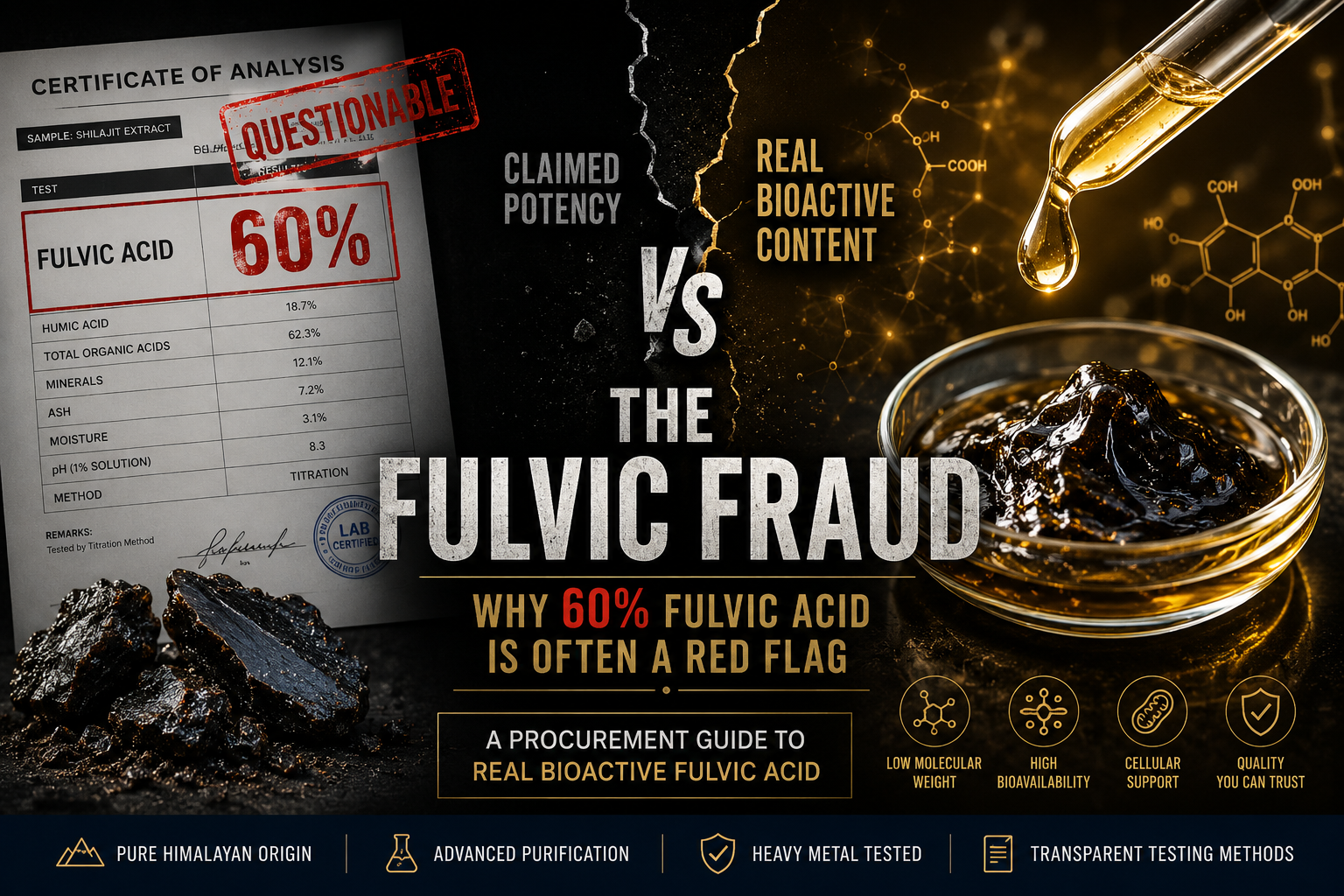 The Fulvic Fraud: Why 60% Fulvic Acid is Usually a Red Flag for Your Brand