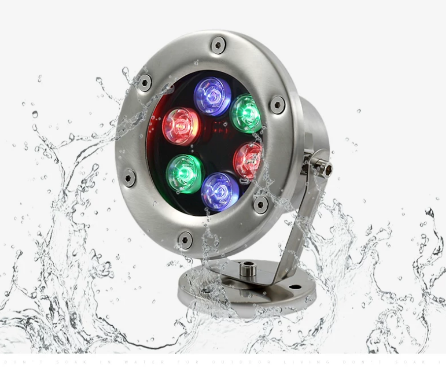 **IP68-wasserdichte LED-Tauchleuchte aus Edelstahl 316 — ideal für Brunnen, Schwimmbäder und landschaftsgestalterische Wasserelemente**