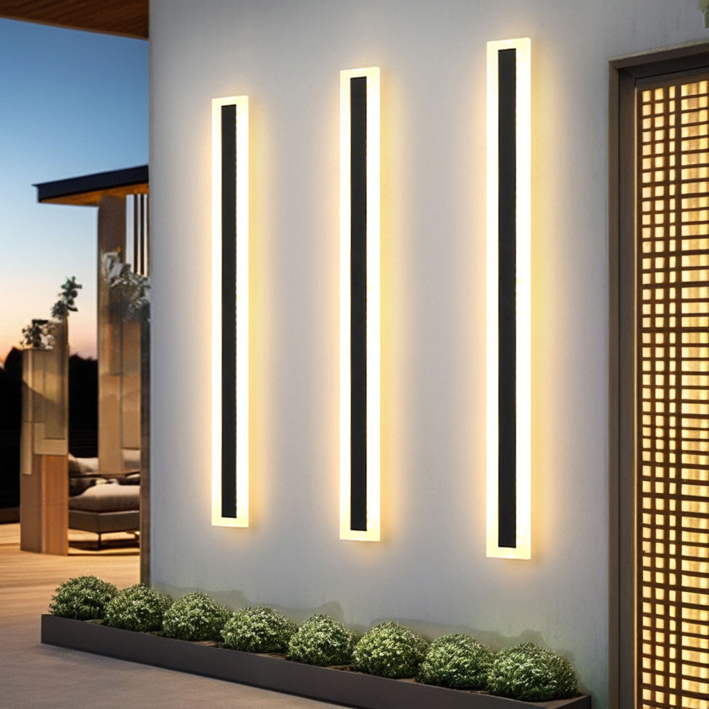 Outdoor LED Wall Sconce - Modern Long Strip Light with Warm/White Light Options, Waterproof, Anti-Insect, Anti-Rust, for Courtyard and Exterior Wall Decoration