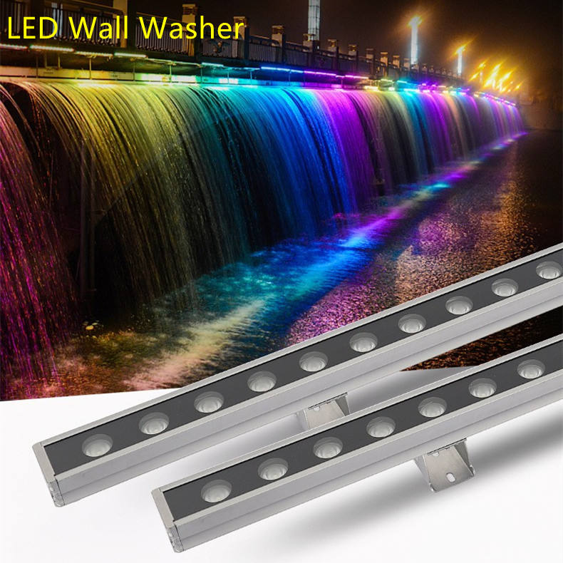 Outdoor RGB LED Wall Washer Light - Waterproof Linear LED Strip Light with Multi-color Changing, Ideal for Bridge, Building, and Landscape Lighting