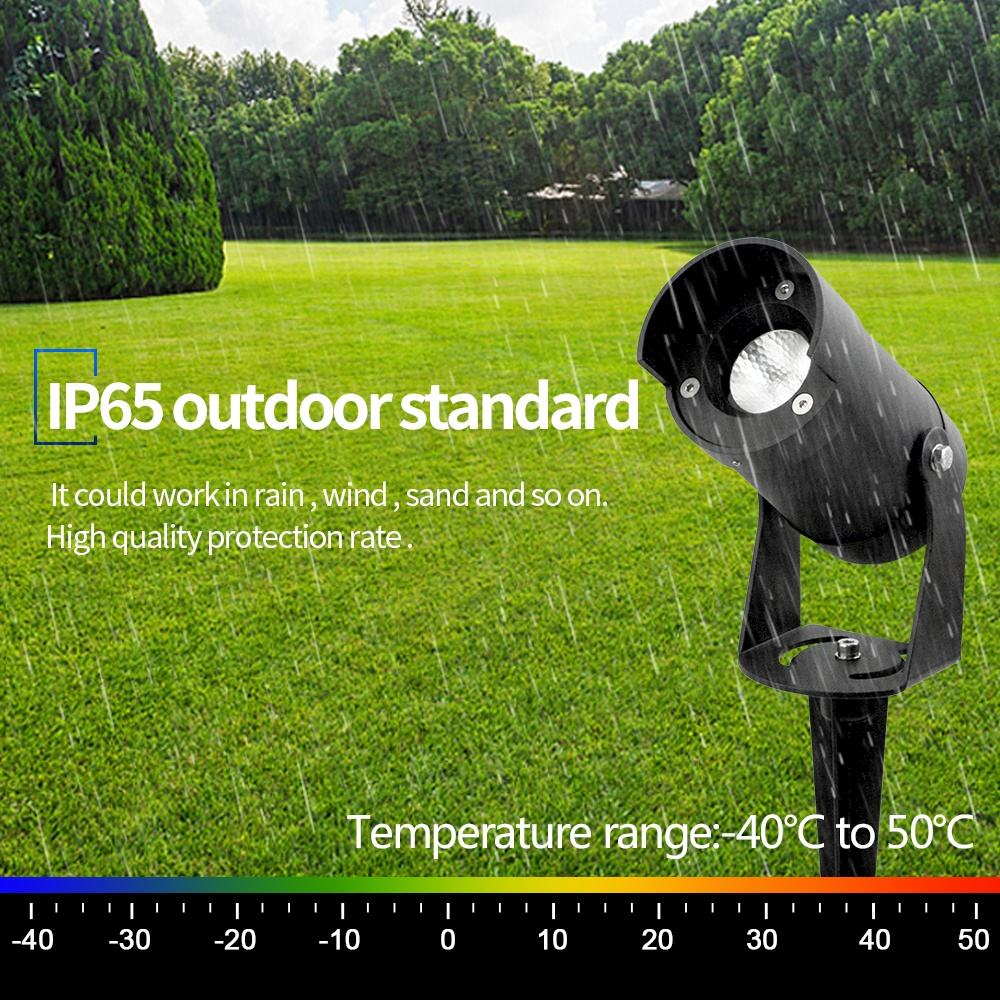 LED Landscape Spotlight - Customizable CCT and RGB, Beam Angle Adjustable, IP65 Waterproof, for Garden and Outdoor Lighting, 2 Installation Methods