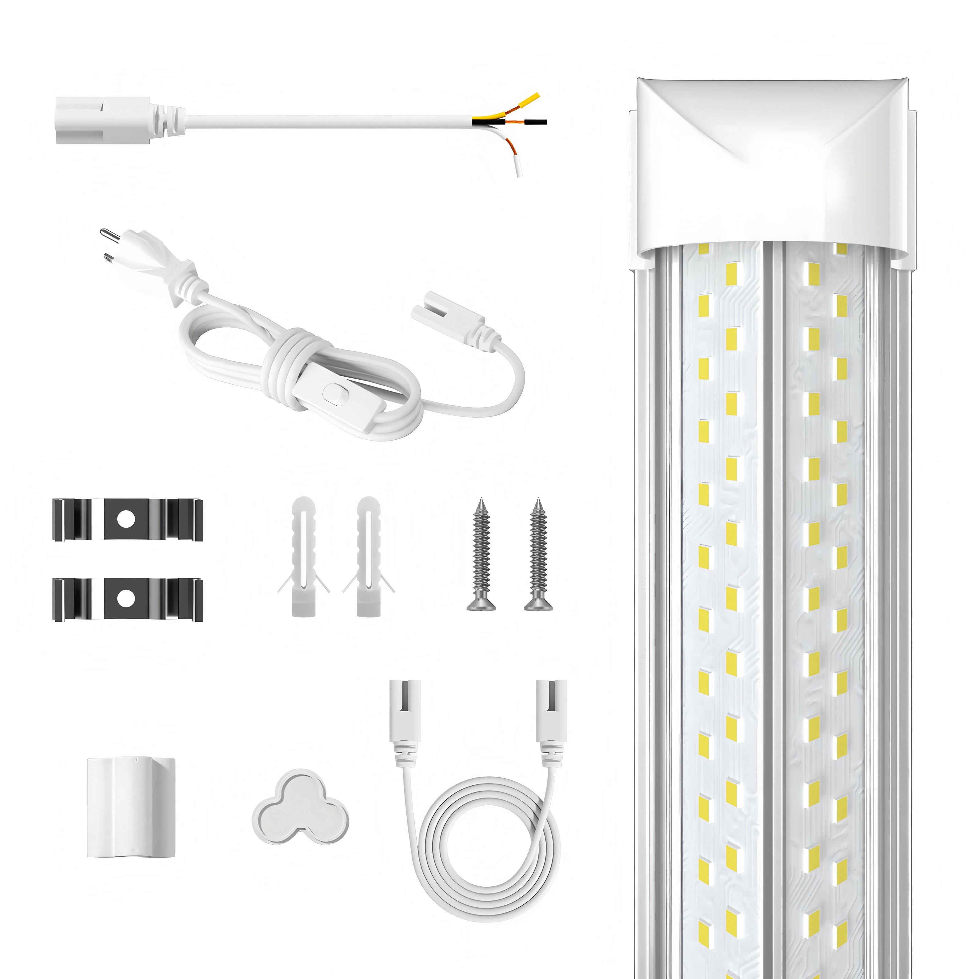 8FT LED Shop Light with 768 LEDs - 270° Beam Angle, Easy Installation