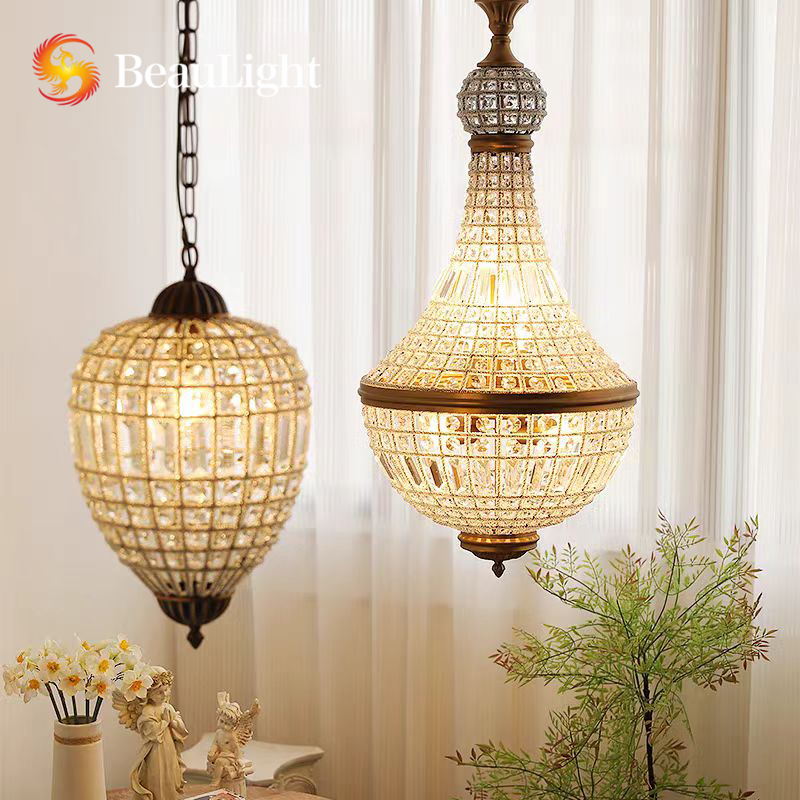 American Vintage Crystal Beaded Chandelier