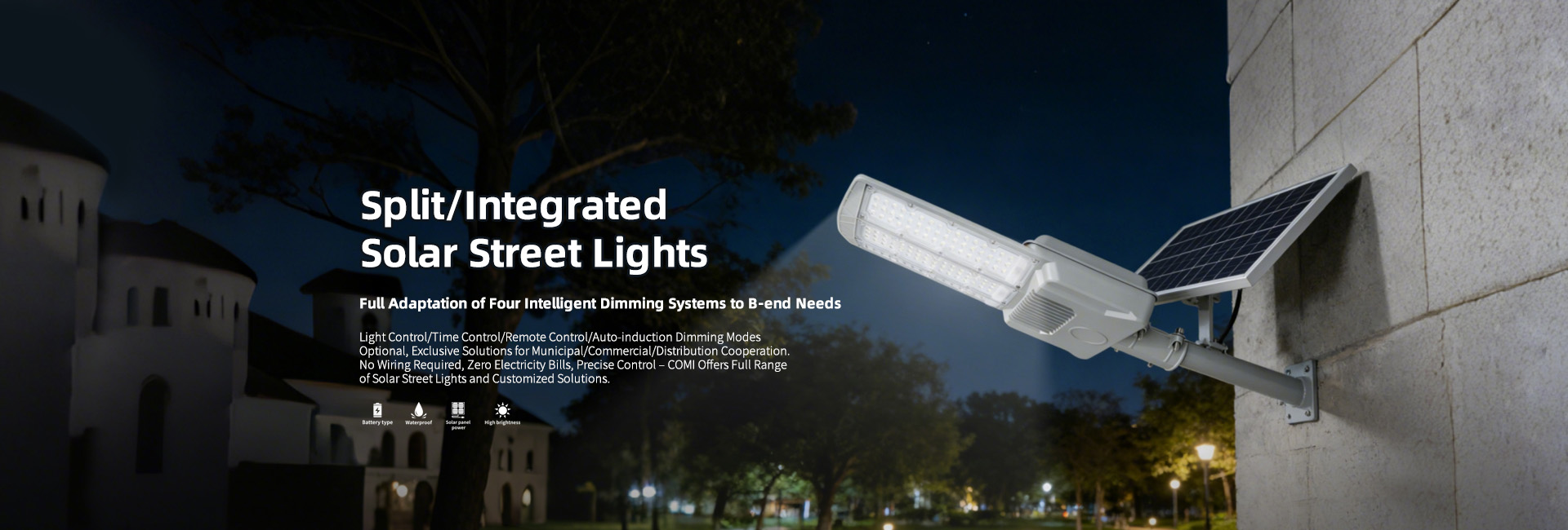 Split/lntegrated Solar Street Lights