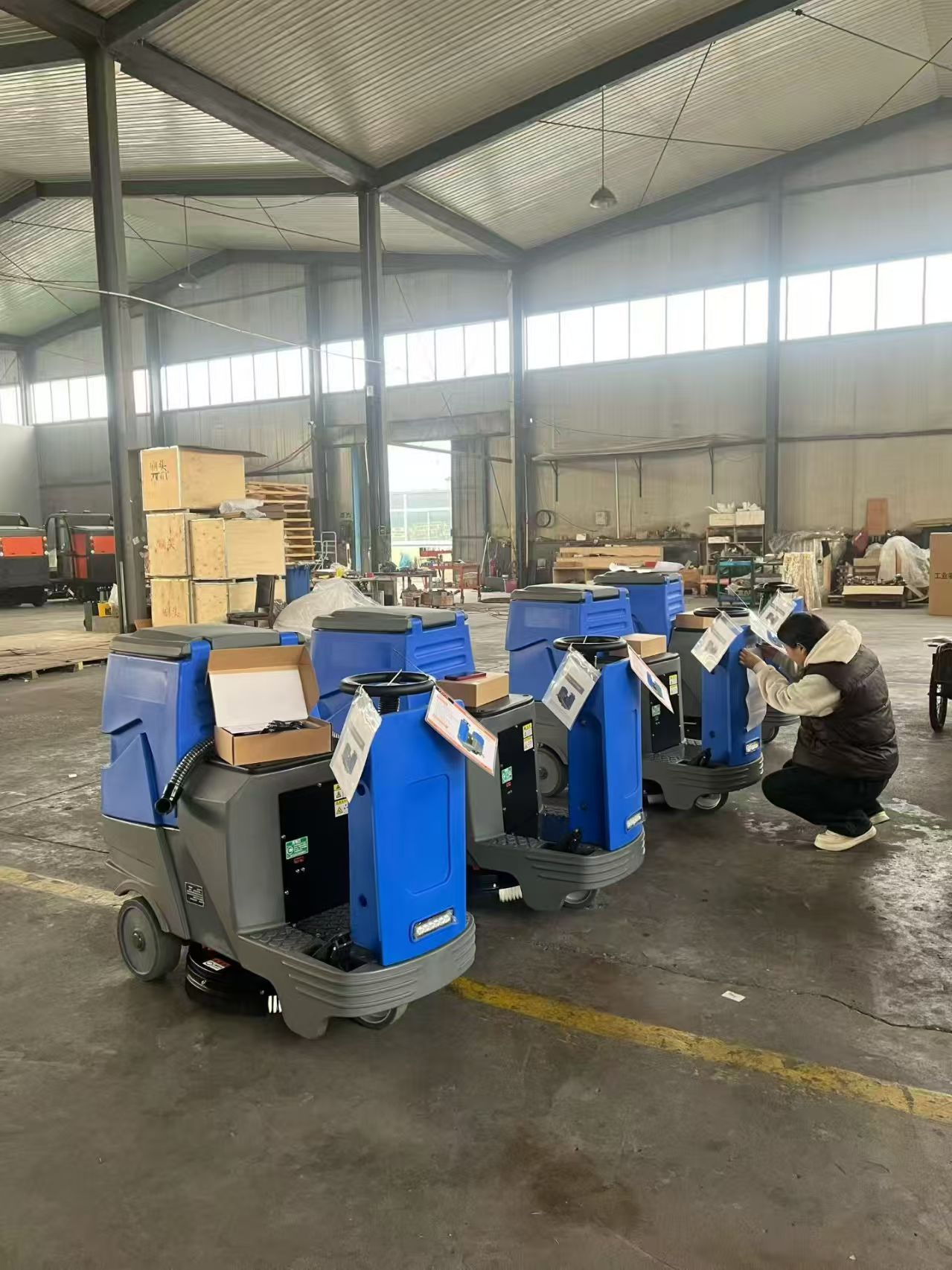 Which large areas fit ride on floor scrubbers?