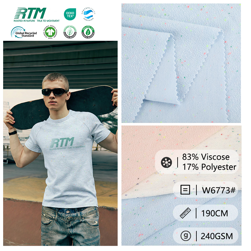 W6773#-Moda Tekstil 32S 240GSM Bojan Pločasti Polka Dot Stretch Ekološki Prijateljski Udoban Viskozni Poliester Za majice Sweatshirts
